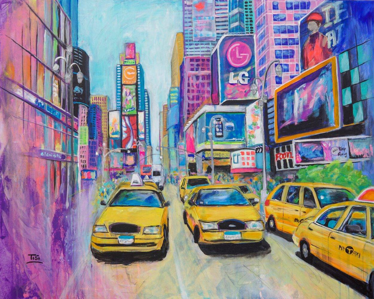 Modernes Landschaftsgemälde "New York Skyline" © Silke Timpe 2018 Modernes Landschaftsgemälde "New York Skyline" © Silke Timpe 2018