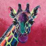 Modernes Tierportrait Tiergemälde Giraffe "Gaby" © Silke Timpe 2017