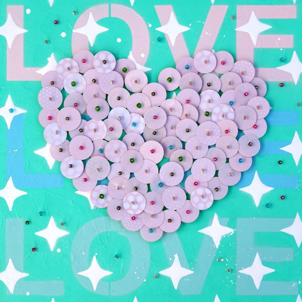 Abstract Art "Sparkling Heart Moments" © Silke Timpe 2022