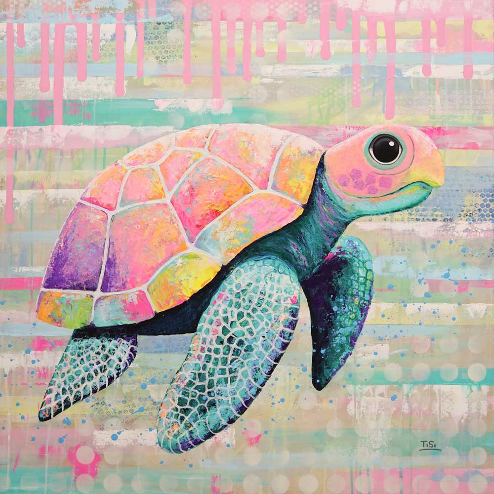 Pop Art Wasserschildkröte "Gentle Flow" © Silke Timpe 2023