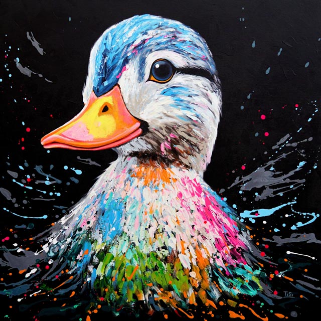 Pop Art Ente Duck "Gwendolyn: Vibrant Path" © Silke Timpe 2023