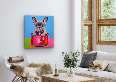 Pop Art Frenchie Französische Bulldogge "Rokko: Moments!" © Silke Timpe