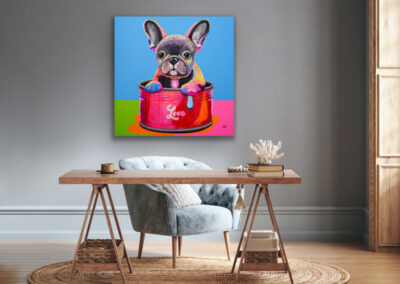 Pop Art Frenchie Französische Bulldogge "Rokko: Moments!" © Silke Timpe