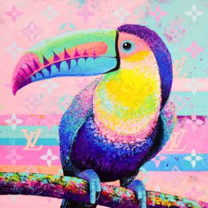 Modernes Tiergemälde Gemälde Tierportrait Papagei Vogel "Rico: Bold & Radiant", © Silke Timpe