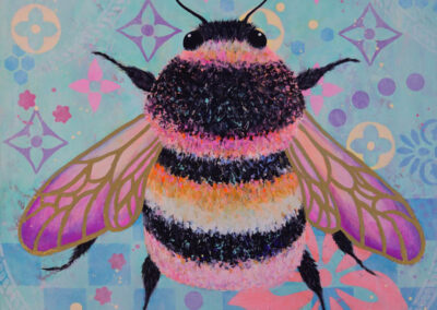 Modernes Tiergemälde Gemälde Tierportrait Hummel "Amalia: Spread Your Wings", © Silke Timpe 2025