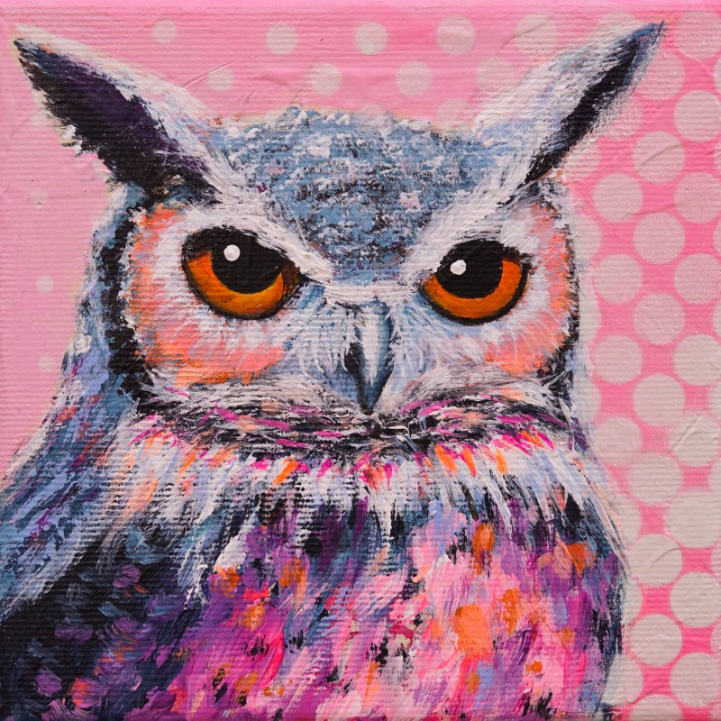 Moderne Eulenkunst mit leuchtenden Farben von Silke Timpe