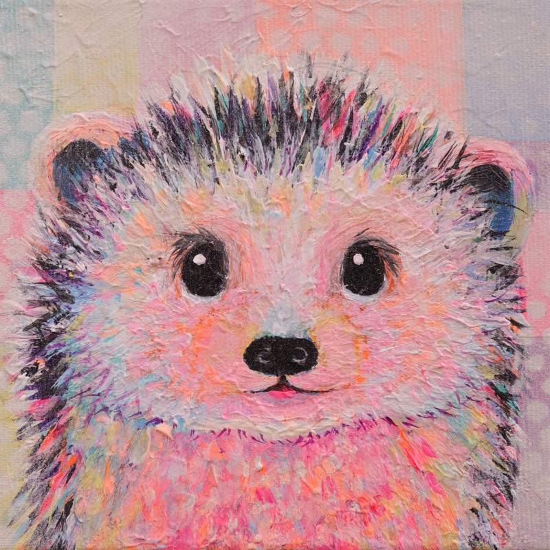 farbenfrohes Igel Tierportrait moderne Pop Art Kunst Silke Timpe