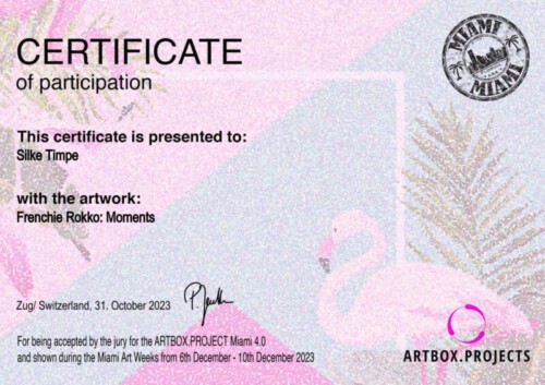 2023 Artbox Project Miami 4.0 Silke Timpe Fenchie Rokko - Moments - Certificate